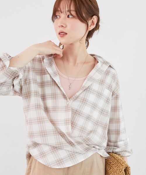 le.coeur blanc / ルクールブラン シャツ・ブラウス | 《手洗い可能》シアーチェック2wayシャツ | 詳細11