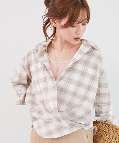 le.coeur blanc / ルクールブラン シャツ・ブラウス | 《手洗い可能》シアーチェック2wayシャツ | 詳細12