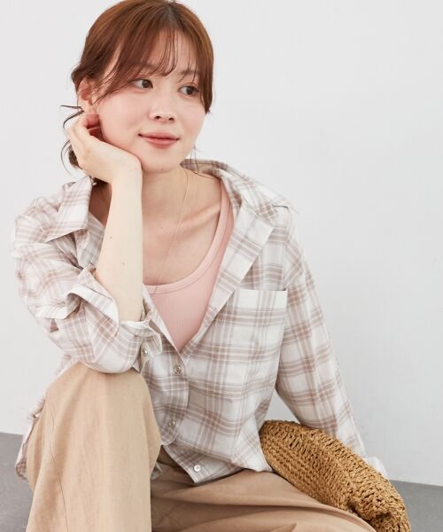 le.coeur blanc / ルクールブラン シャツ・ブラウス | 《手洗い可能》シアーチェック2wayシャツ | 詳細14