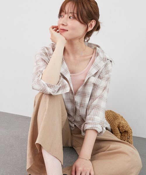 le.coeur blanc / ルクールブラン シャツ・ブラウス | 《手洗い可能》シアーチェック2wayシャツ | 詳細17