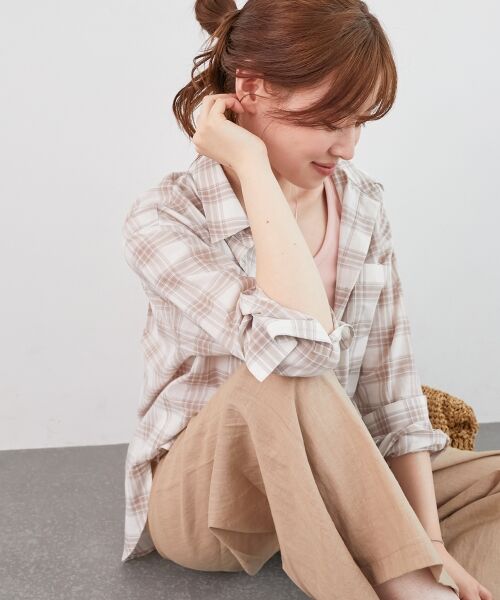 le.coeur blanc / ルクールブラン シャツ・ブラウス | 《手洗い可能》シアーチェック2wayシャツ | 詳細18