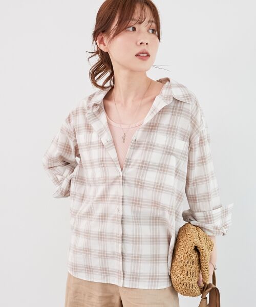 le.coeur blanc / ルクールブラン シャツ・ブラウス | 《手洗い可能》シアーチェック2wayシャツ | 詳細2