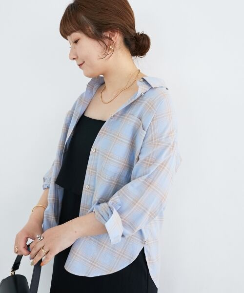 le.coeur blanc / ルクールブラン シャツ・ブラウス | 《手洗い可能》シアーチェック2wayシャツ | 詳細24