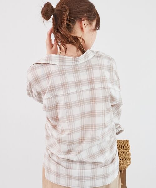 le.coeur blanc / ルクールブラン シャツ・ブラウス | 《手洗い可能》シアーチェック2wayシャツ | 詳細4