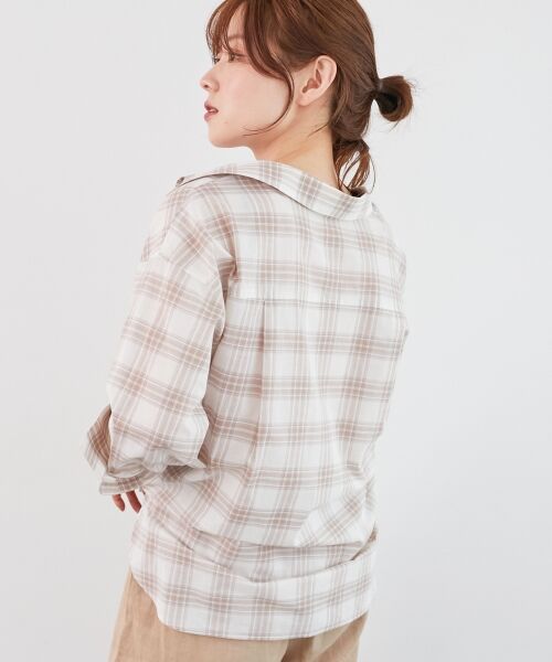 le.coeur blanc / ルクールブラン シャツ・ブラウス | 《手洗い可能》シアーチェック2wayシャツ | 詳細5