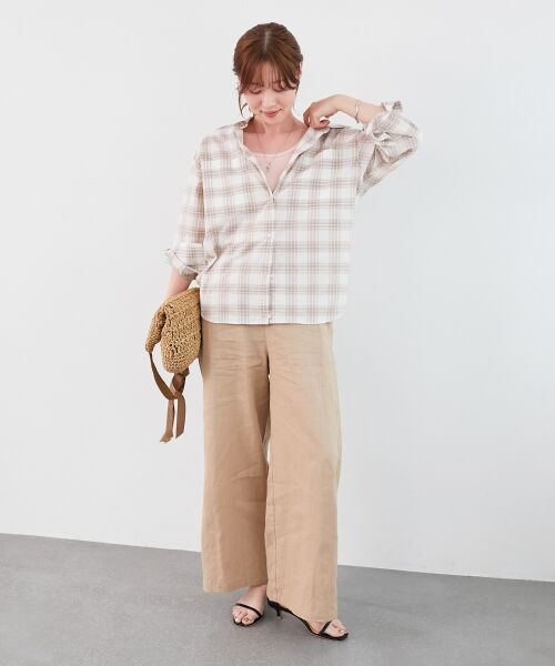 le.coeur blanc / ルクールブラン シャツ・ブラウス | 《手洗い可能》シアーチェック2wayシャツ | 詳細7