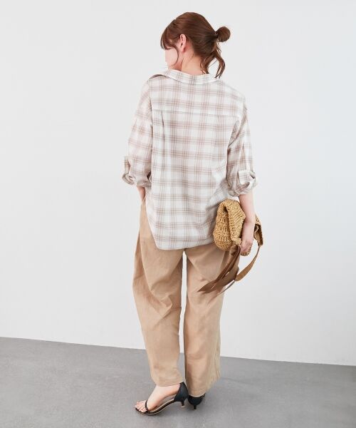 le.coeur blanc / ルクールブラン シャツ・ブラウス | 《手洗い可能》シアーチェック2wayシャツ | 詳細9