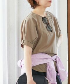 le.coeur blanc / ルクールブラン シャツ・ブラウス | 《接触冷感》ナイロンストレッチスリーブタックブラウス