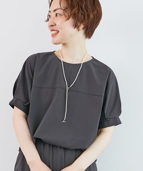 le.coeur blanc / ルクールブラン シャツ・ブラウス | 《接触冷感》ナイロンストレッチスリーブタックブラウス | 詳細23