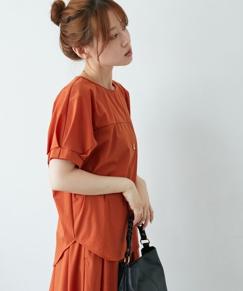 le.coeur blanc / ルクールブラン シャツ・ブラウス | 《接触冷感》ナイロンストレッチスリーブタックブラウス | 詳細4