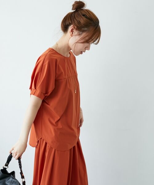 le.coeur blanc / ルクールブラン シャツ・ブラウス | 《接触冷感》ナイロンストレッチスリーブタックブラウス | 詳細5