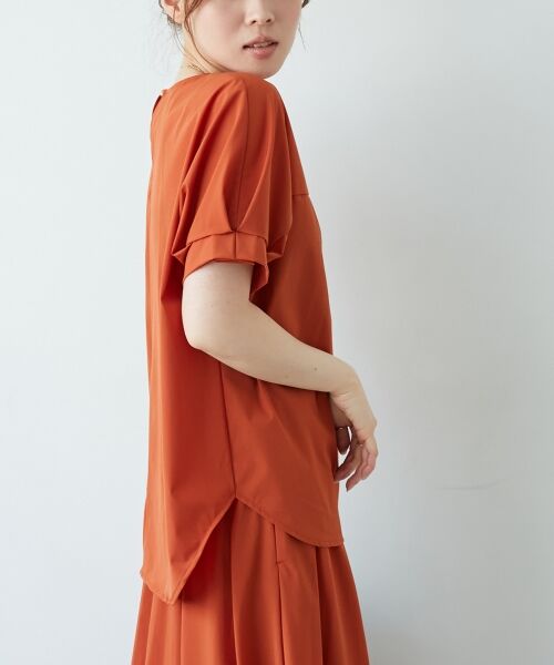 le.coeur blanc / ルクールブラン シャツ・ブラウス | 《接触冷感》ナイロンストレッチスリーブタックブラウス | 詳細6