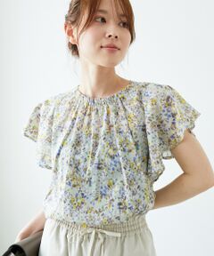 le.coeur blanc / ルクールブラン シャツ・ブラウス | フラワープリントフレアスリーブブラウス