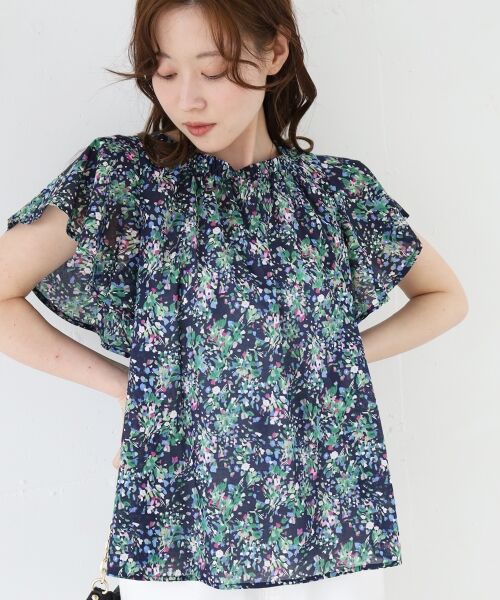 le.coeur blanc / ルクールブラン シャツ・ブラウス | フラワープリントフレアスリーブブラウス | 詳細10