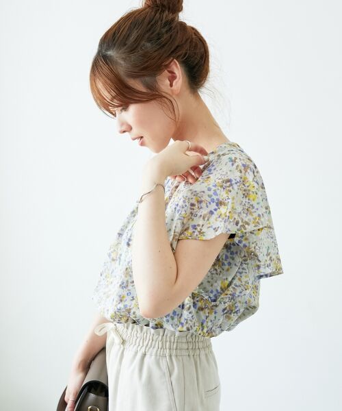 le.coeur blanc / ルクールブラン シャツ・ブラウス | フラワープリントフレアスリーブブラウス | 詳細24