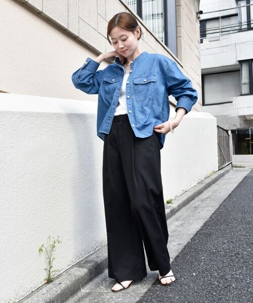 le.coeur blanc / ルクールブラン シャツ・ブラウス | 《軽い素材》スタンドネックパールボタンシャツ | 詳細14