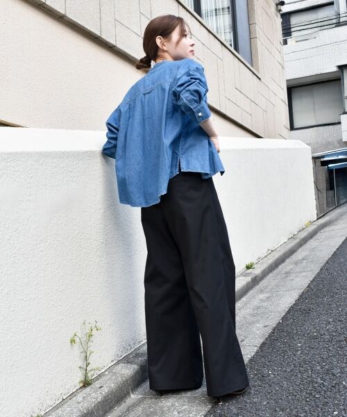 le.coeur blanc / ルクールブラン シャツ・ブラウス | 《軽い素材》スタンドネックパールボタンシャツ | 詳細15