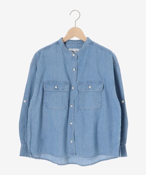 le.coeur blanc / ルクールブラン シャツ・ブラウス | 《軽い素材》スタンドネックパールボタンシャツ | 詳細17