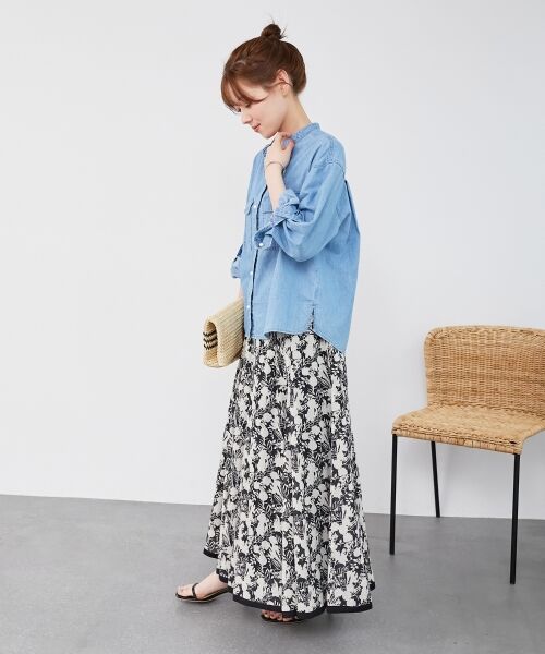 le.coeur blanc / ルクールブラン シャツ・ブラウス | 《軽い素材》スタンドネックパールボタンシャツ | 詳細28