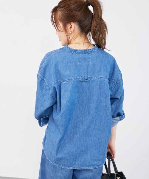 le.coeur blanc / ルクールブラン シャツ・ブラウス | 《軽い素材》スタンドネックパールボタンシャツ | 詳細4