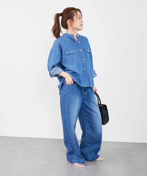 le.coeur blanc / ルクールブラン シャツ・ブラウス | 《軽い素材》スタンドネックパールボタンシャツ | 詳細8