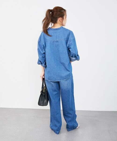 le.coeur blanc / ルクールブラン シャツ・ブラウス | 《軽い素材》スタンドネックパールボタンシャツ | 詳細9