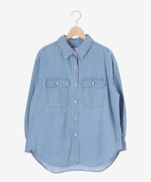 le.coeur blanc / ルクールブラン シャツ・ブラウス | 《軽いシャツ素材》パールボタンデニムシャツ | 詳細1