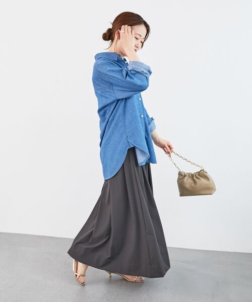 le.coeur blanc / ルクールブラン シャツ・ブラウス | 《軽いシャツ素材》パールボタンデニムシャツ | 詳細22