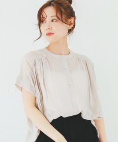 le.coeur blanc / ルクールブラン シャツ・ブラウス | 《手洗い可能》シアーバックフリルギャザーブラウス
