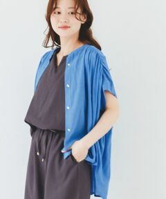 le.coeur blanc / ルクールブラン シャツ・ブラウス | 《手洗い可能》シアーバックフリルギャザーブラウス