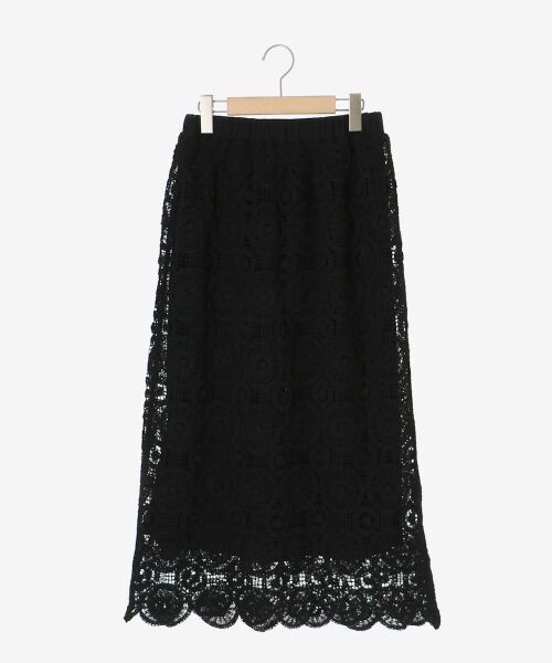 le.coeur blanc / ルクールブラン ロング・マキシ丈スカート | 《手洗い可能》カギ針レースウエストリブスカート | 詳細17