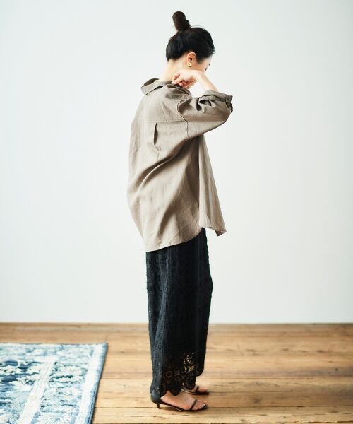 le.coeur blanc / ルクールブラン ロング・マキシ丈スカート | 《手洗い可能》カギ針レースウエストリブスカート | 詳細25