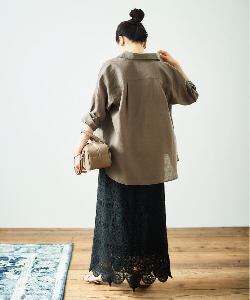 le.coeur blanc / ルクールブラン ロング・マキシ丈スカート | 《手洗い可能》カギ針レースウエストリブスカート | 詳細26