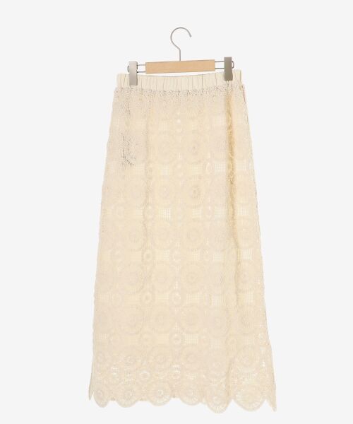 le.coeur blanc / ルクールブラン ロング・マキシ丈スカート | 《手洗い可能》カギ針レースウエストリブスカート | 詳細27