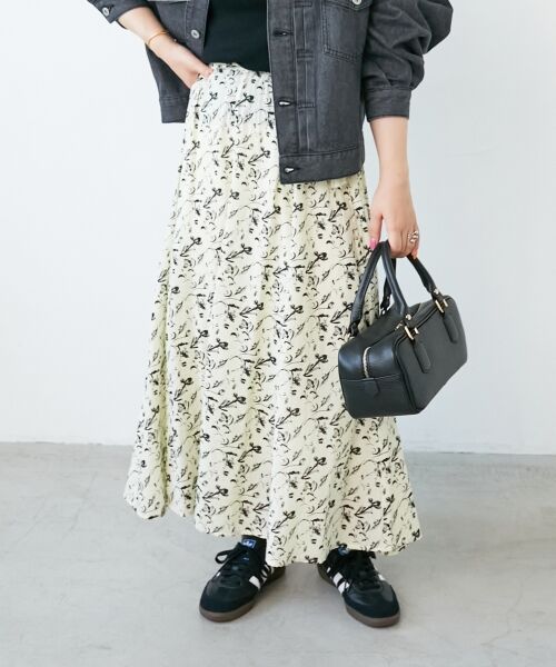le.coeur blanc / ルクールブラン ロング・マキシ丈スカート | フラワーモチーフフレアスカート | 詳細12