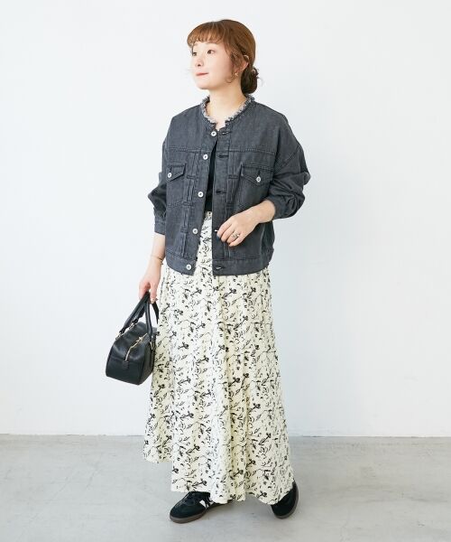 le.coeur blanc / ルクールブラン ロング・マキシ丈スカート | フラワーモチーフフレアスカート | 詳細13