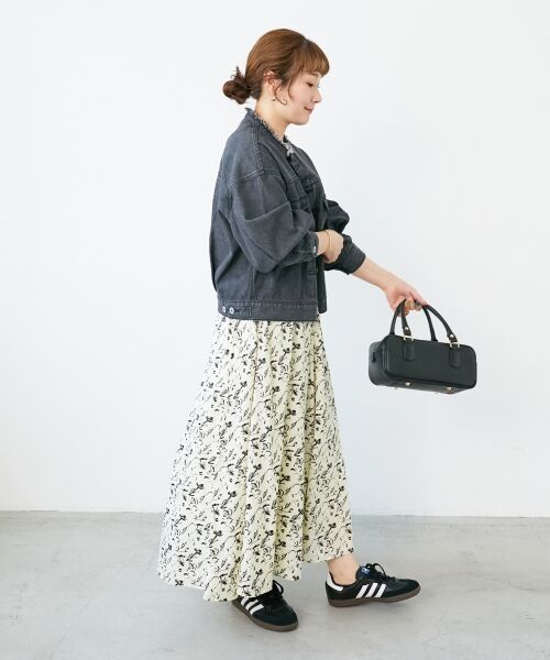 le.coeur blanc / ルクールブラン ロング・マキシ丈スカート | フラワーモチーフフレアスカート | 詳細14