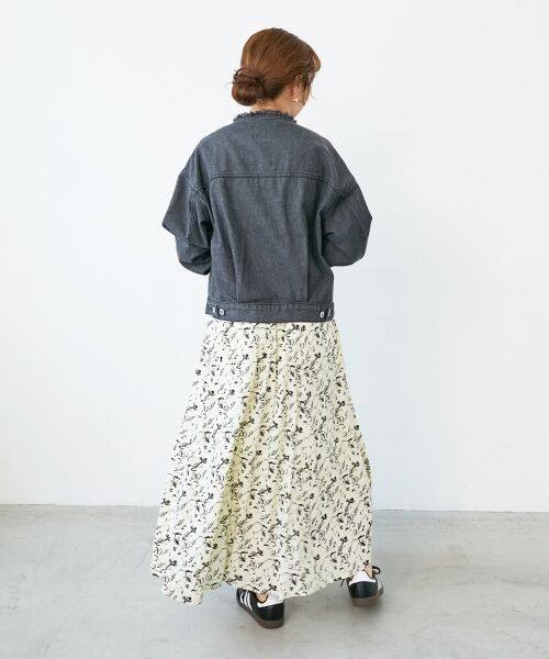 le.coeur blanc / ルクールブラン ロング・マキシ丈スカート | フラワーモチーフフレアスカート | 詳細15