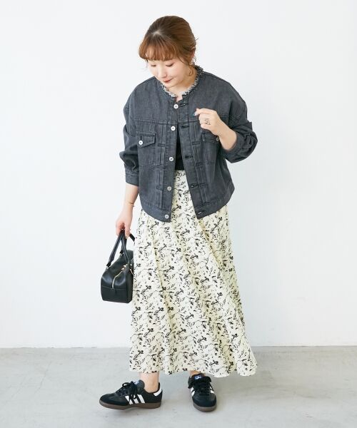 le.coeur blanc / ルクールブラン ロング・マキシ丈スカート | フラワーモチーフフレアスカート | 詳細16