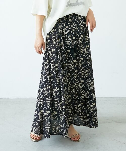 le.coeur blanc / ルクールブラン ロング・マキシ丈スカート | フラワーモチーフフレアスカート | 詳細2