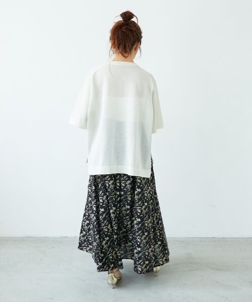 le.coeur blanc / ルクールブラン ロング・マキシ丈スカート | フラワーモチーフフレアスカート | 詳細5
