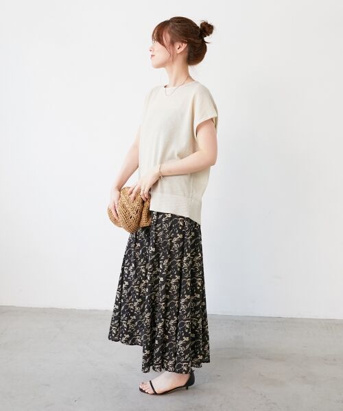 le.coeur blanc / ルクールブラン ロング・マキシ丈スカート | フラワーモチーフフレアスカート | 詳細9