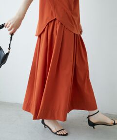 le.coeur blanc / ルクールブラン ロング・マキシ丈スカート | 《接触冷感》ナイロンストレッチタックギャザースカート