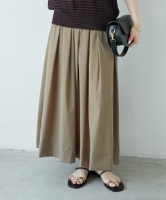 le.coeur blanc / ルクールブラン ロング・マキシ丈スカート | 《接触冷感》ナイロンストレッチタックギャザースカート