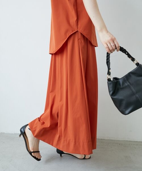 le.coeur blanc / ルクールブラン ロング・マキシ丈スカート | 《接触冷感》ナイロンストレッチタックギャザースカート | 詳細12