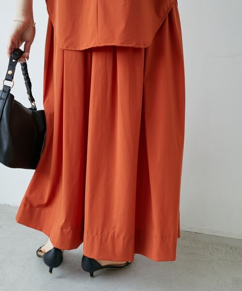 le.coeur blanc / ルクールブラン ロング・マキシ丈スカート | 《接触冷感》ナイロンストレッチタックギャザースカート | 詳細13