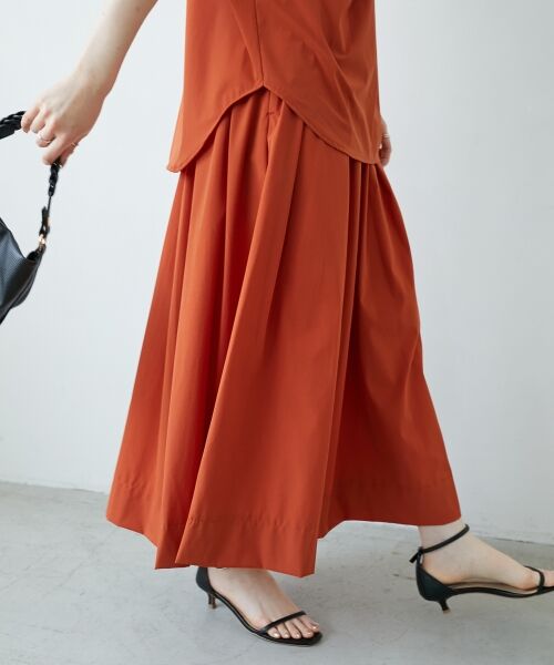 le.coeur blanc / ルクールブラン ロング・マキシ丈スカート | 《接触冷感》ナイロンストレッチタックギャザースカート | 詳細14