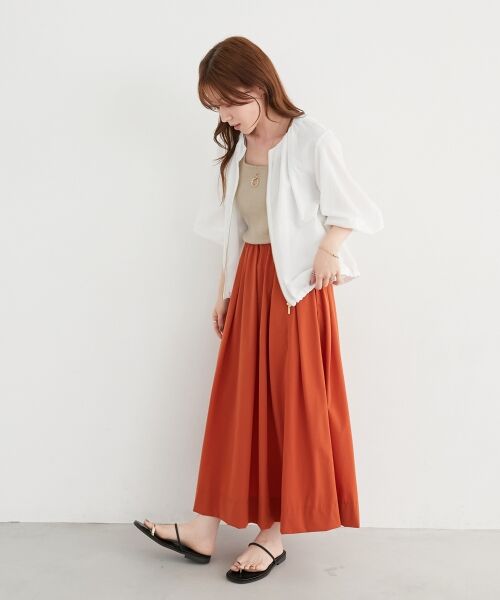 le.coeur blanc / ルクールブラン ロング・マキシ丈スカート | 《接触冷感》ナイロンストレッチタックギャザースカート | 詳細17