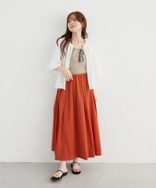 le.coeur blanc / ルクールブラン ロング・マキシ丈スカート | 《接触冷感》ナイロンストレッチタックギャザースカート | 詳細18