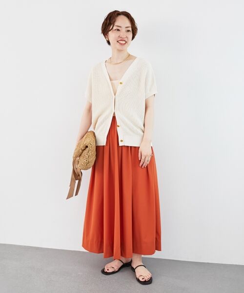 le.coeur blanc / ルクールブラン ロング・マキシ丈スカート | 《接触冷感》ナイロンストレッチタックギャザースカート | 詳細19